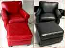 Club chair and ottoman color change from red to black